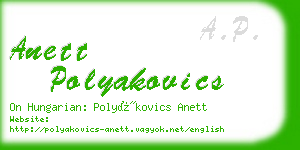 anett polyakovics business card